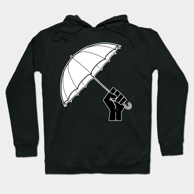 Black Lives Matter Protest Umbrella Frontline Defender Hoodie by aaallsmiles